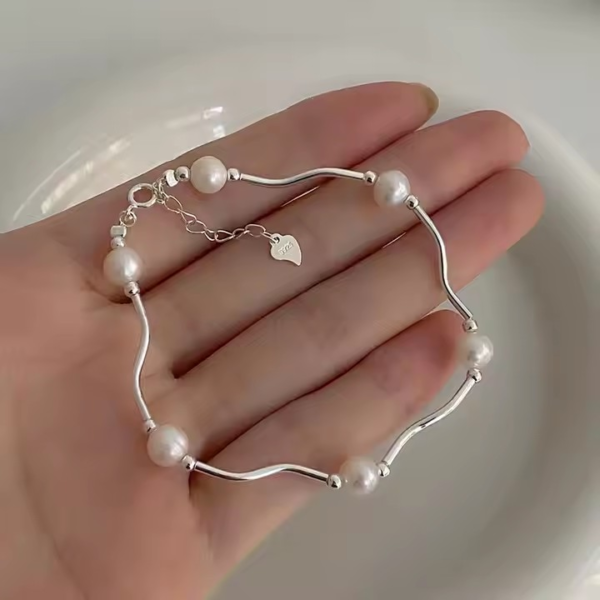Silver Pearl Bracelet - Image 2
