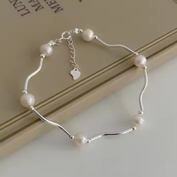 Silver Pearl Bracelet