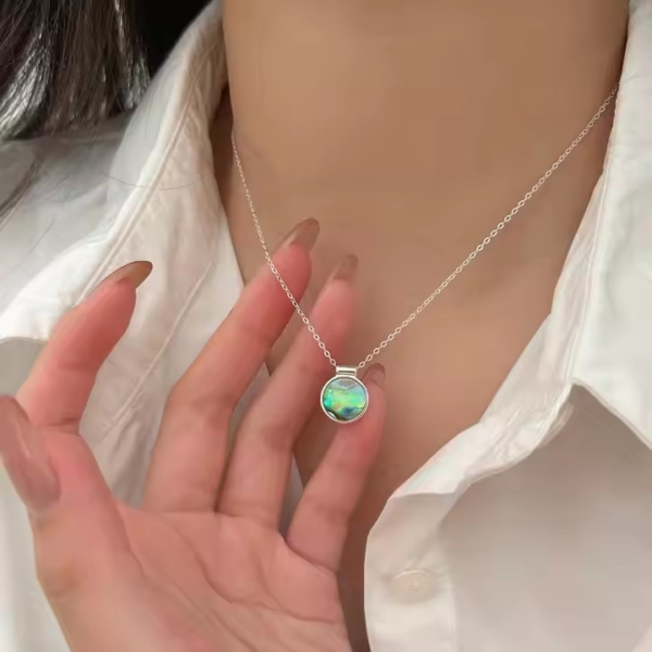 Silver abalone sell necklace