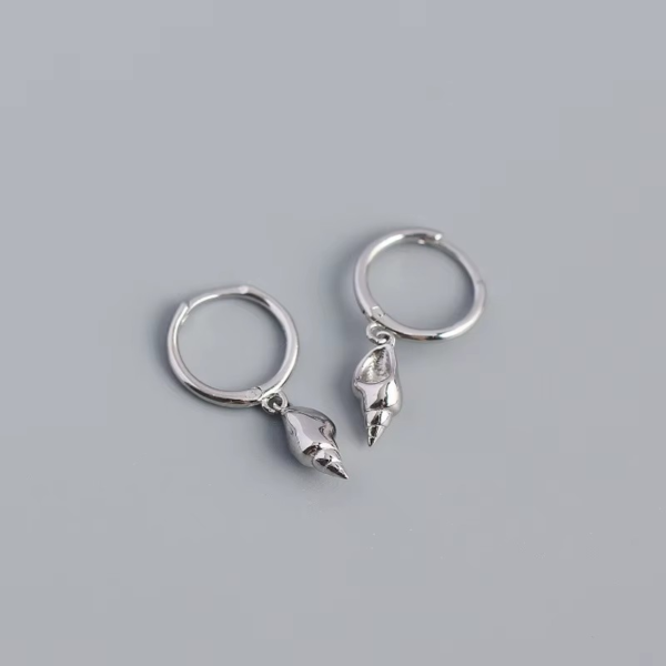 925 Sterling Silver Geometric Shell Earrings