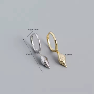 Silver Sell Drop Earrings and18K Gold plating