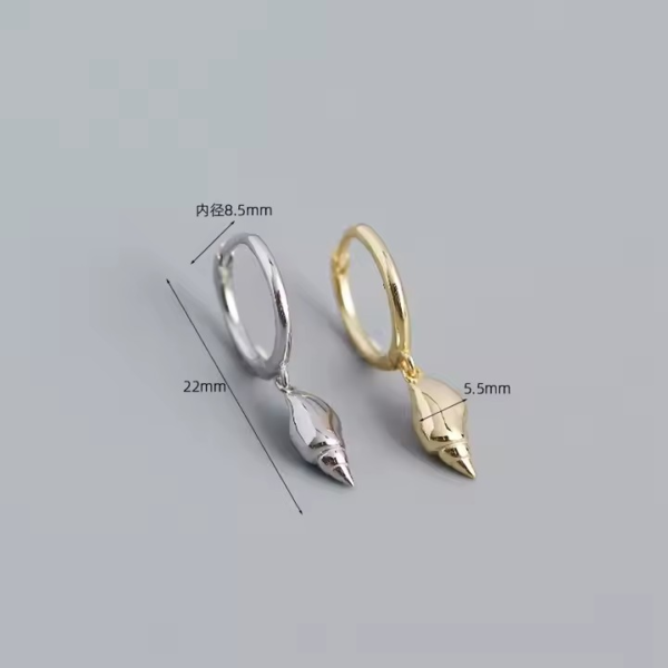 Silver Sell Drop Earrings and18K Gold plating
