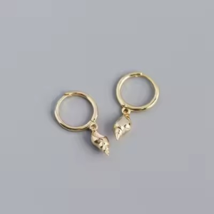 Silver Sell Drop Earrings 18K Gold plating