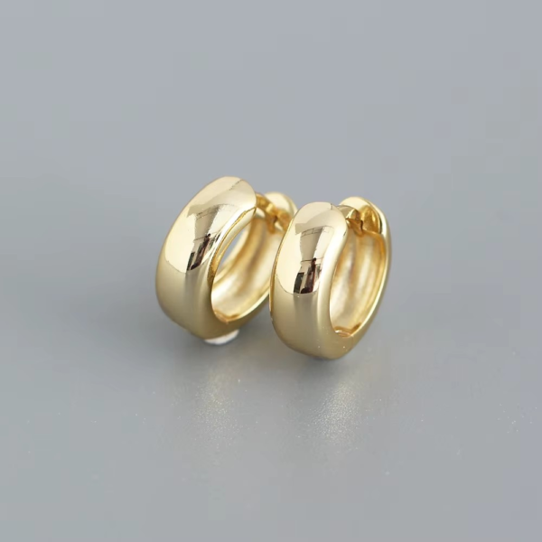 Silver Round Hoop Earrings - Image 2