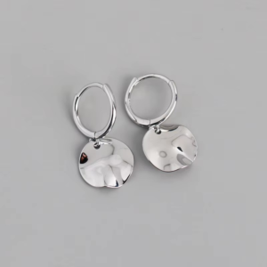 Silver Irregular Round Earrings