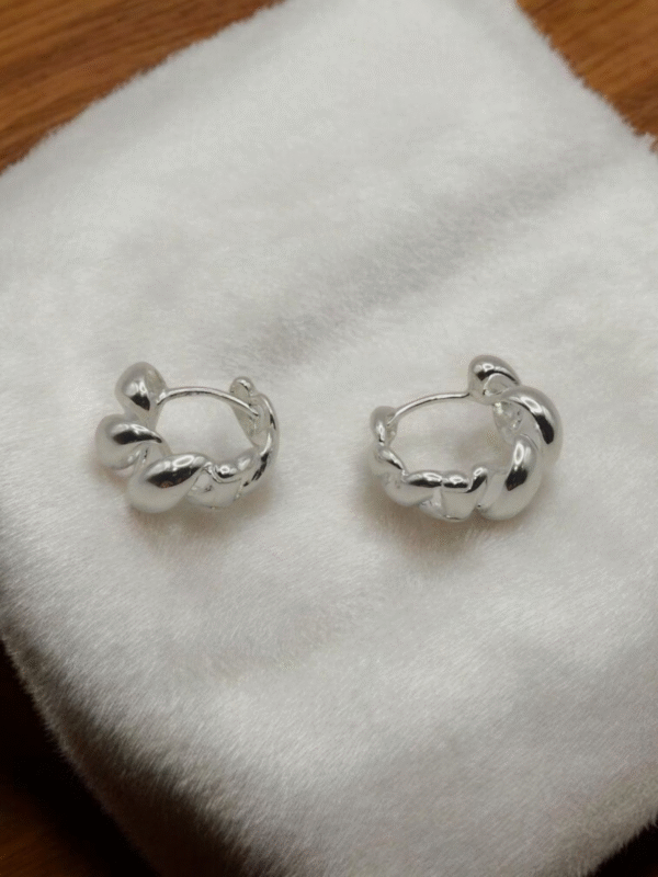 silver twisted earrings future moder design