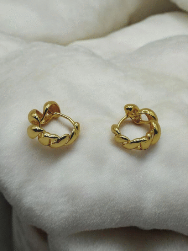 18ct gold plated silver twist earrings