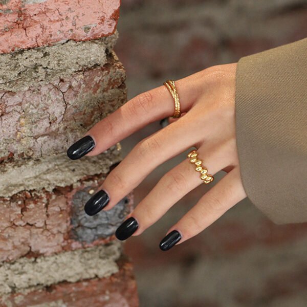 Sculptural beaded sterling silver ring - Image 4