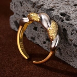 18K Gold-Plated Silver handmade adjustable Ring