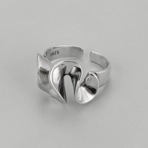 Silver Abstract Open Ring