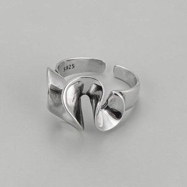 Silver Abstract Open Ring