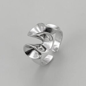 Silver Abstract Open Ring