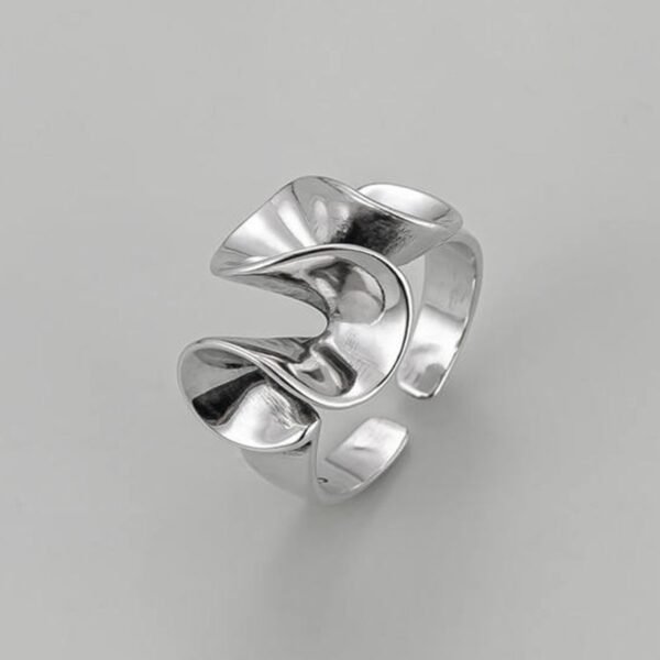 Silver Abstract Open Ring