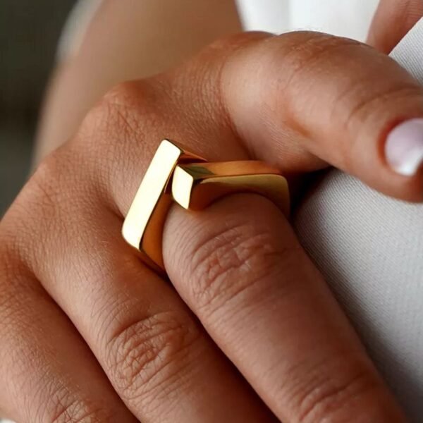 Geometric Open Band Ring for Women - Image 3