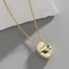 Silver nugget pendant 18K gold plated necklace.