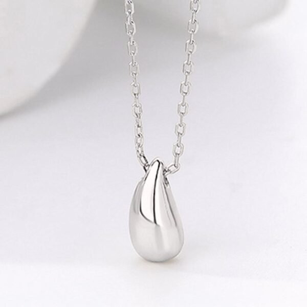 Silver Teardrop Pendant Necklace - Image 3