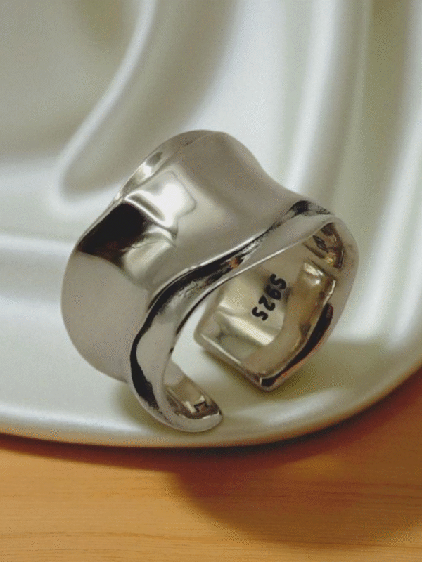 Silver Folds Ring