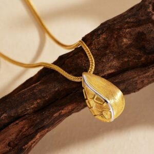18K Gold Plated Silver Teardrop Pendent Necklace