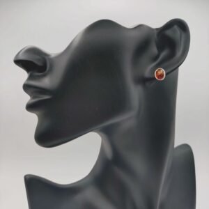 Alternative view of Oval Amber Stud Earring