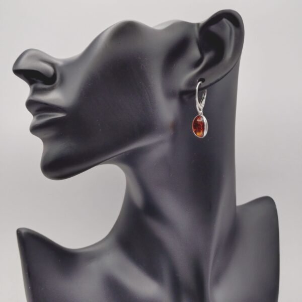 Baltic Amber Silver Earrings - Handmade - Image 3