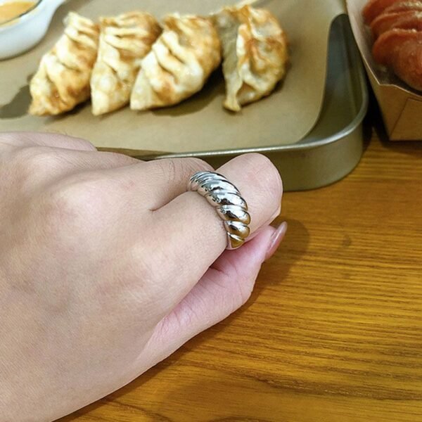 Chunky Twisted Gold-Plated Silver Ring – Handmade - Image 3