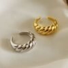 Chunky Twisted Gold-Plated Silver Ring