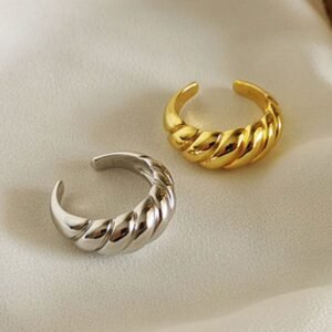 Chunky Twisted Gold-Plated Silver Ring
