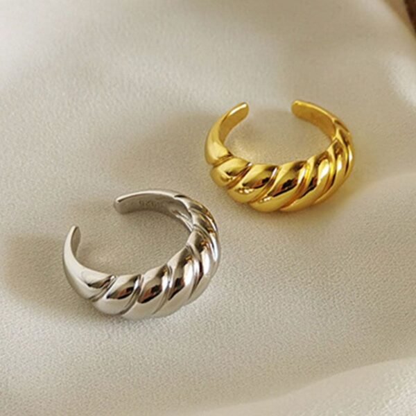 Chunky Twisted Gold-Plated Silver Ring