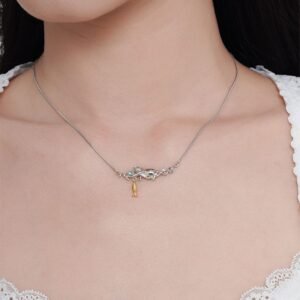 Alternative view of Cat Necklace with Goldfish Charm