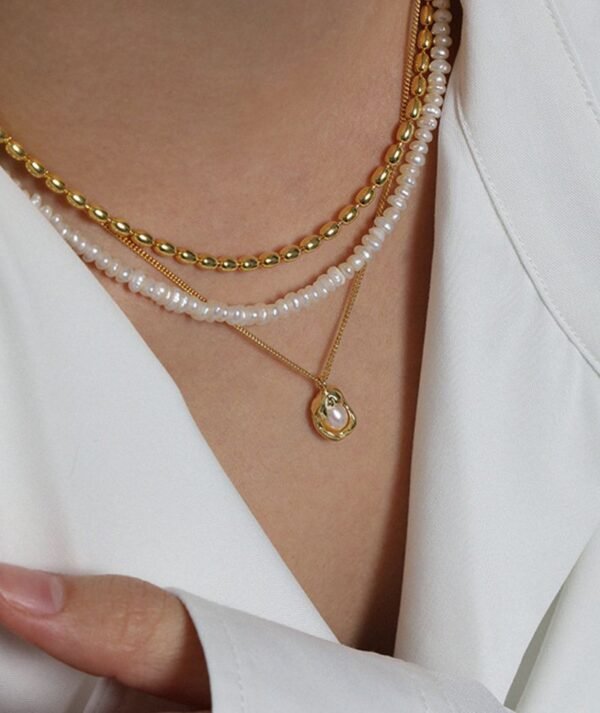 Pearl Pendant Necklace in Sterling Silver - Image 4