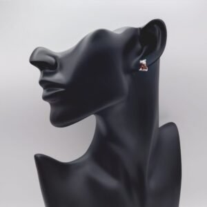 Sterling Silver Dog Style Amber Earrings for woman