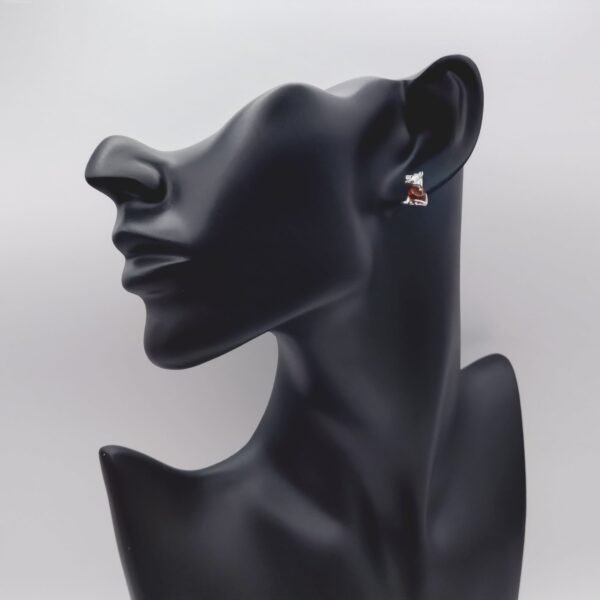 Sterling Silver Dog Style Amber Earrings for woman
